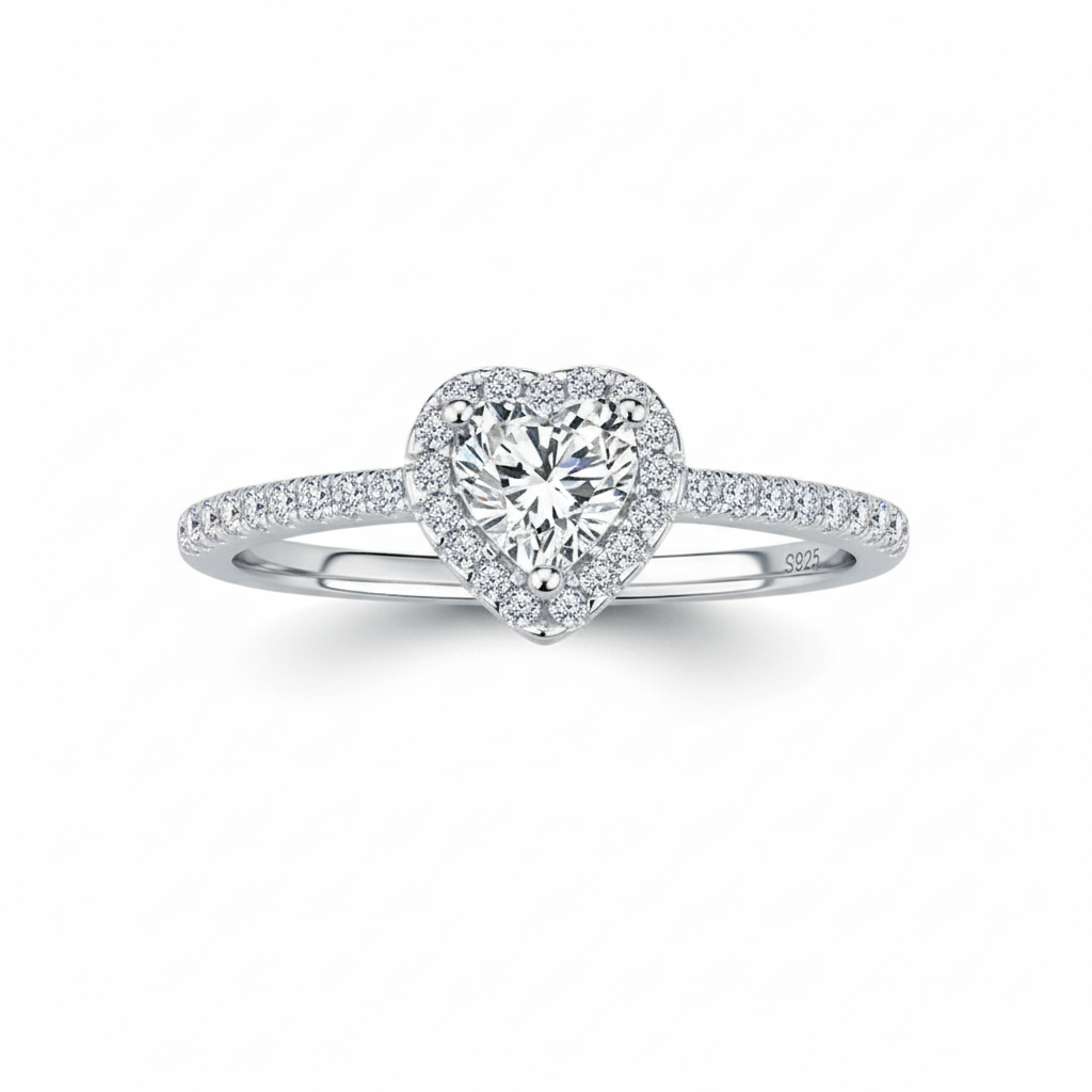 Heart Halo Diamond Ring