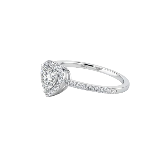 Heart Halo Diamond Ring